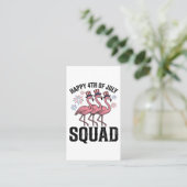 Carte De Visite Joyeux 4 juillet Flamingo Squad Vector Design_1 (Debout devant)
