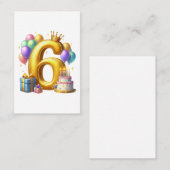 Carte De Visite Joyeux 6e Anniversaire (Devant / Derrière)