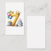 Carte De Visite Joyeux 7ème Anniversaire (Devant / Derrière)