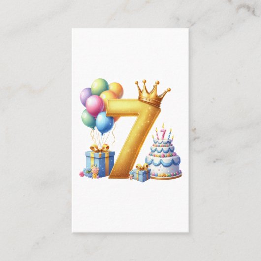 Carte De Visite Joyeux 7ème Anniversaire (Devant)