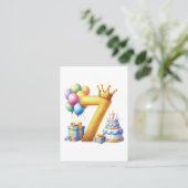 Carte De Visite Joyeux 7ème Anniversaire (Debout devant)