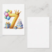 Carte De Visite Joyeux 7ème Anniversaire (Devant / Derrière)