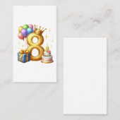 Carte De Visite Joyeux 8e Anniversaire (Devant / Derrière)