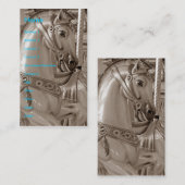 Carte De Visite Joyeux Cheval de ronde à Sepia (Devant / Derrière)