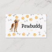 Carte De Visite Joyeux chien | Empreintes de pattes et os (Devant)