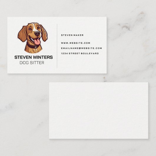 Carte De Visite Joyeux chien souriant (Devant / Derrière)