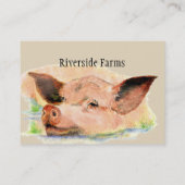 Carte De Visite Joyeux cochon dans la boue élevage d'animaux (Dos)
