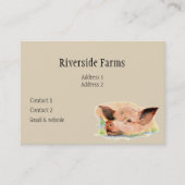 Carte De Visite Joyeux cochon dans la boue élevage d'animaux (Devant)