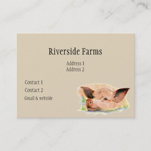Carte De Visite Joyeux cochon dans la boue élevage d'animaux (Devant)