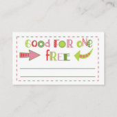 Carte De Visite Joyeux Coupons de Noël (Dos)