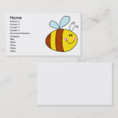 Carte De Visite joyeux dessin animé d'abeille miel volant (Devant / Derrière)