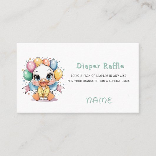 Carte De Visite Joyeux Duckling Diaper Raffle (Devant)