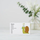 Carte De Visite joyeux escargot de caricature avec fleur (Debout devant)