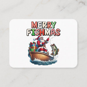 Carte De Visite Joyeux Fishmas Santa Amateurs de Pêche Drôle de Pê