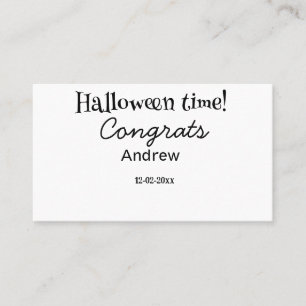 Carte De Visite Joyeux Halloween félicitations nom date année dipl