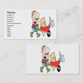 Carte De Visite joyeux homme jardinier jardinier (Devant / Derrière)