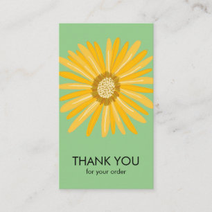 Carte De Visite Joyeux Jaune Daisy Order Merci Icônes sociales