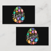 Carte De Visite Joyeux Jour de Pâques Oeufs de Pâques Lapin Lapin (Devant / Derrière)