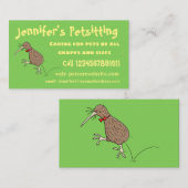 Carte De Visite Joyeux kiwi de saut avec dessin de cravate arc (Devant / Derrière)