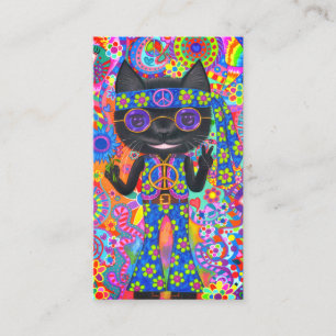 Carte De Visite Joyeux lunettes de soleil hippie pour chats pour l