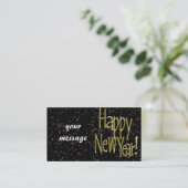 Carte De Visite Joyeux New Year Gold Text (Debout devant)