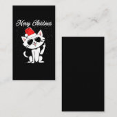 Carte De Visite Joyeux Noël Doigt Moyen Rude Xmas Chat Vilain (Devant / Derrière)