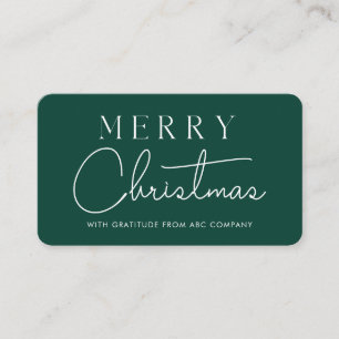 Carte De Visite Joyeux Noël Entreprise Merci vert