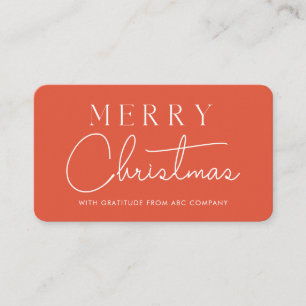 Carte De Visite Joyeux Noël Entreprise Merci Vintage Rouge