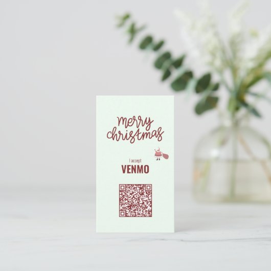 Carte De Visite Joyeux Noël J'accepte VENMO Drôle (Debout devant)