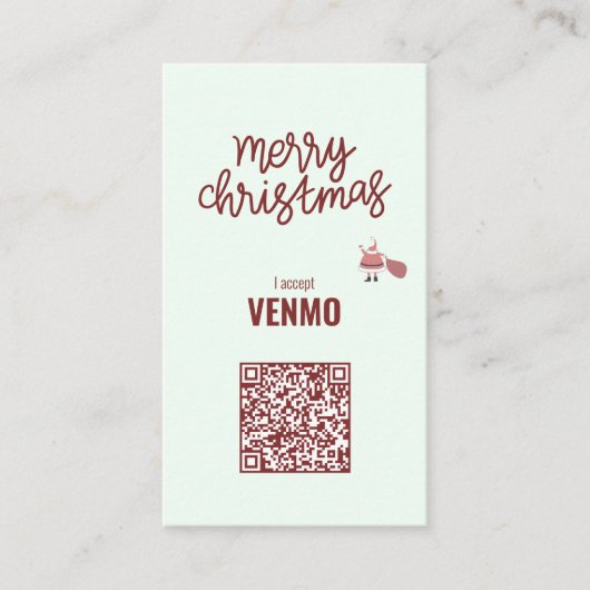 Carte De Visite Joyeux Noël J'accepte VENMO Drôle (Devant)