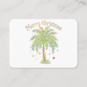 Carte De Visite Joyeux Noël Palmier Lumière Nouvel An Tropical