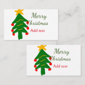 Carte De Visite Joyeux Noël rouge vert Noël ajouter le nom (Devant / Derrière)