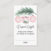 Carte De Visite Joyeux petit chapeau de Noël Raffle avec rose (Devant)