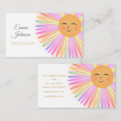 Carte De Visite Joyeux soleil arc-en-ciel (Devant / Derrière)