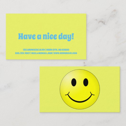 Carte De Visite Joyeux visage (Devant / Derrière)