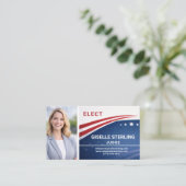 Carte De Visite Judge Voter Election Campaign Photo QR Code (Debout devant)