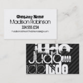 Carte De Visite Judo ; Gris Noir & Foncé (Devant / Derrière)