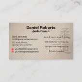 Carte De Visite Judo instructor - Black Belt and sun (Dos)