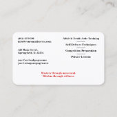 Carte De Visite Judo instructor - Black Belt and sun  (Dos)