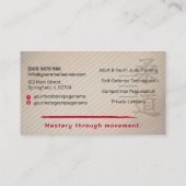 Carte De Visite Judo instructor - Kanji and Judoka (Dos)