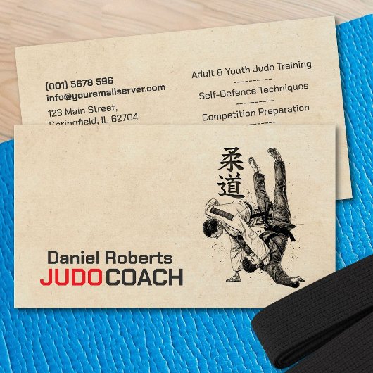 Carte De Visite Judo instructor - Kanji and Judoka 