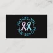 Carte De Visite "Juif pro-vie" avec l'étoile de David & Rubans (Dos)