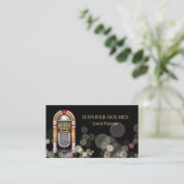 Carte De Visite Jukebox Bokeh Light Event Planner Black (Debout devant)