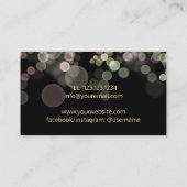 Carte De Visite Jukebox Bokeh Light Event Planner Black (Dos)