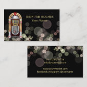 Carte De Visite Jukebox Bokeh Light Event Planner Black (Devant / Derrière)