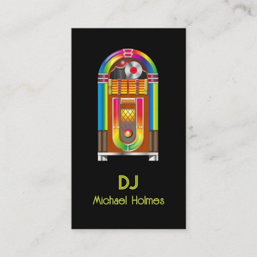 Carte De Visite Jukebox DJ Music Black (Devant)