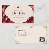 Carte De Visite July Ruby Birthstone Shop Card