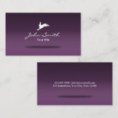Carte De Visite Jumping Lièvre mignon Rabbit Logo Violet (Devant / Derrière)