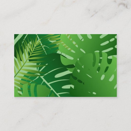 Carte De Visite Jungle Conure Orange Parrot Vert Feuilles Avian (Dos)