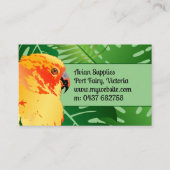 Carte De Visite Jungle Conure Orange Parrot Vert Feuilles Avian (Devant)
